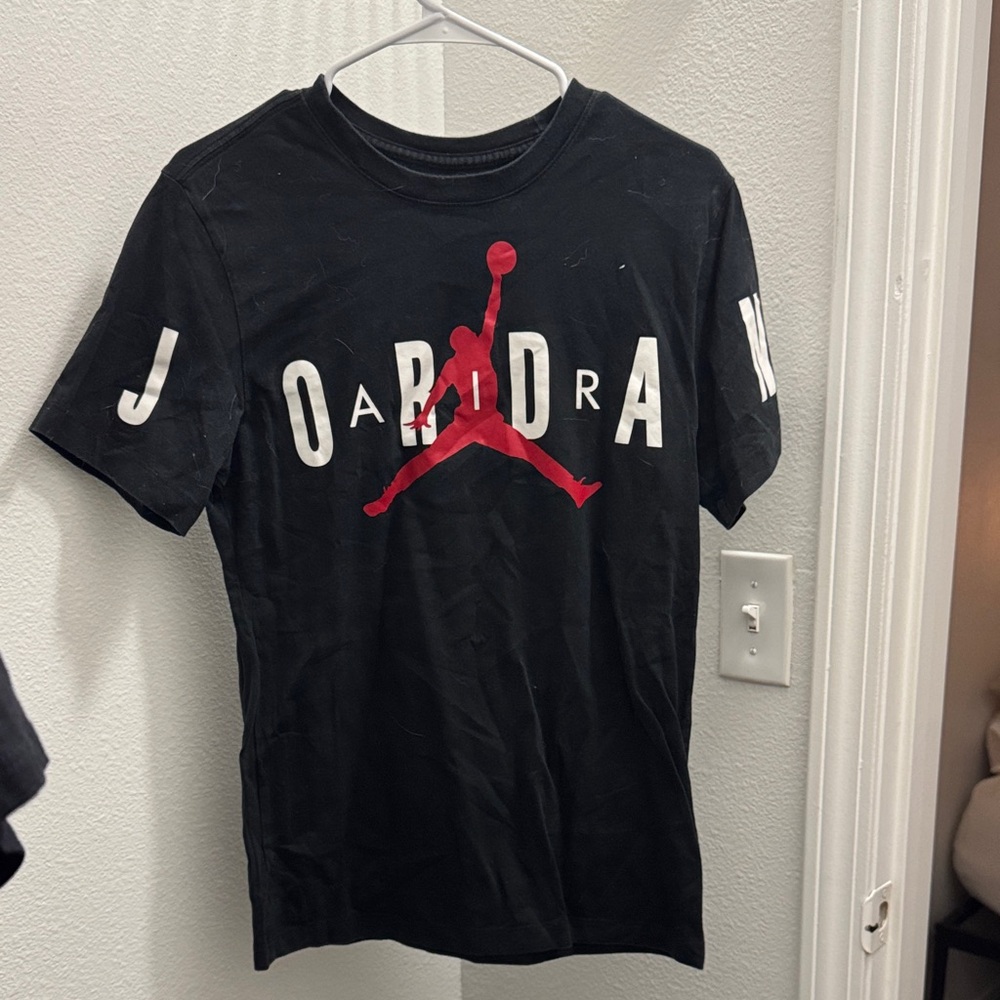 Jordan Black T-Shirt with Red Logo